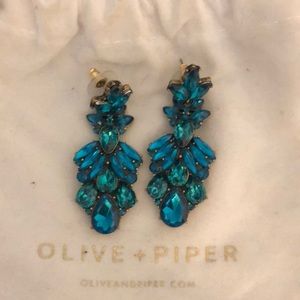 Emerald green olive + piper earrings